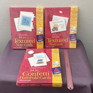 Lot of 3 Avery personal creations stock note cards, postcards, half-fold cards